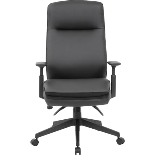 Lorell, LLR03206, Premium Vinyl High-Back Black Executive Chair