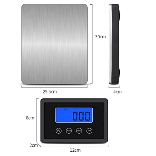 CAIYONG Postal Scale for Packages Food Shipping with Durable Stainless Steel Large Platform Backlit Led Display Post Office and Luggage Dc Adapter Included (Color : Silver) (Silver)