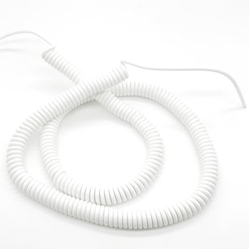 Coiled Curly Mains Flex Multicored Cable Spiral Spring Power Cord 2 Core
