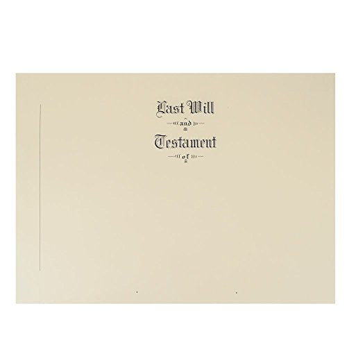 Blumberg Letter Size, Testament Ledger, Off-White, Engraved, Last Will and Testament Covers, 100 per Box