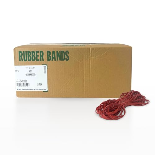 Alliance Rubber 2401225 SuperSize Bands,12" Red Large Heavy Duty Latex Rubber Bands (10 Lb. Carton)