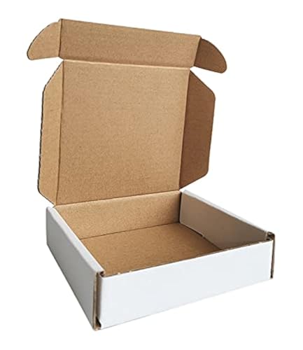 CH-BOX 400 Pack 4x4x1'' Small Shipping Boxes, Corrugated Cardboard Mailers for Business, White (CM441-400)
