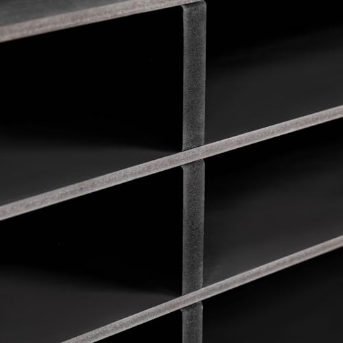 KSSTEVNBD Literature Organizer Plastic 27 Compartments Mail Sorter Organizer Home & Mailbox School Classroom Keepers Stackable Desktop File Sorter Mail Center Paper Storage Cabinet (Black)/Black