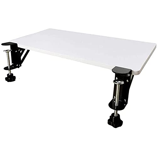 BWPURWDFH Desk Extender Ergonomic Desk Keyboard Extender Tray Folding Clamp-On Keyboard Tray Expansion Keyboard Drawers Platforms Elbow Arm Support (White 65X25CM)