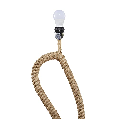 Deco 79 Jute Rope Room Floor Lamp Twisted Rope Standing Tall Lamp with Cream Linen Shade, Tall Lamp 18" x 18" x 63", Brown