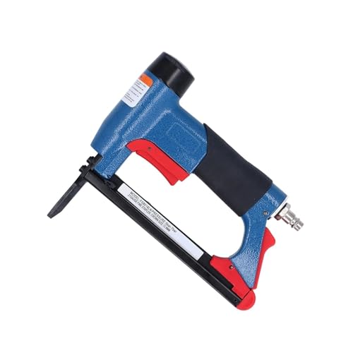 Oil-Free Pneumatic Staple Gun Heavy-Duty Stapler Pneumatic Stapler Soft Grip Pneumatic Staple Gun Safety Switch Anti Slip Handle 140 Staple Loading Capacity Use for Woodworking