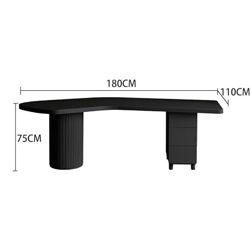 XIXSERTHIA Computer Desk Boss Table Modern Office Desk Light Luxury Solid Wood Computer Table Home Study Desk Long Table Workbench Desk Office Desks(180 * 110 * 75CM)