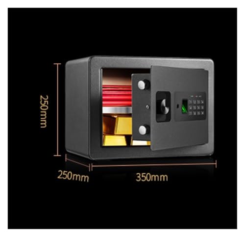 fireproof safe Fingerprint Home Safe Small Hidden Safe Box with Digital Keypad Alarm System for Cash Jewelry Document(Black)