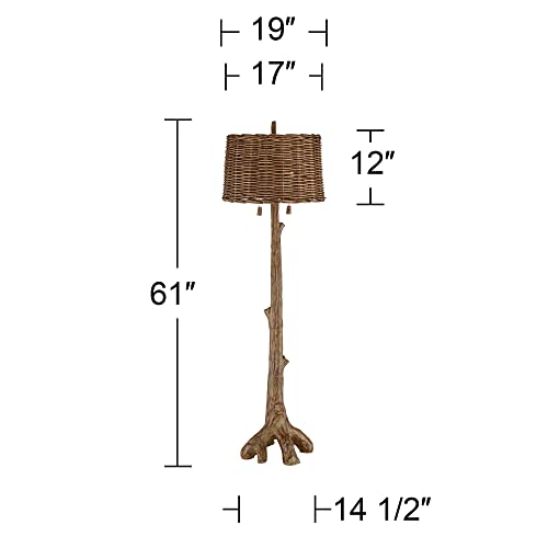 Regency Hill Forrest Sequoia Tree 61" Tall Wicker Shade Rustic Floor Lamp