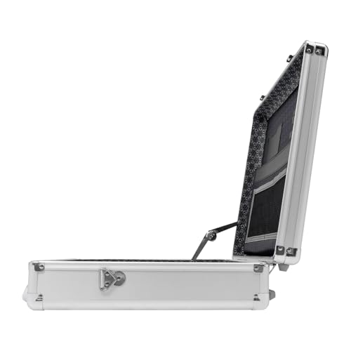 Aluminum Locking Briefcase, Portable Lock Box w/Strap Aluminum Case(Silver)