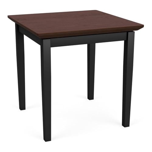 Lenox Steel Reception Waiting Room Healthcare End Table/Black Steel/Walnut