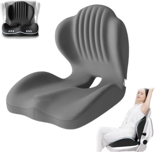 EZLQGBWKPDT The ergonomic memory foam seat and backrest cushion, with an L-shaped design, is suitable for office chairs and car seats. It is extremely comfortable and effectively improves posture