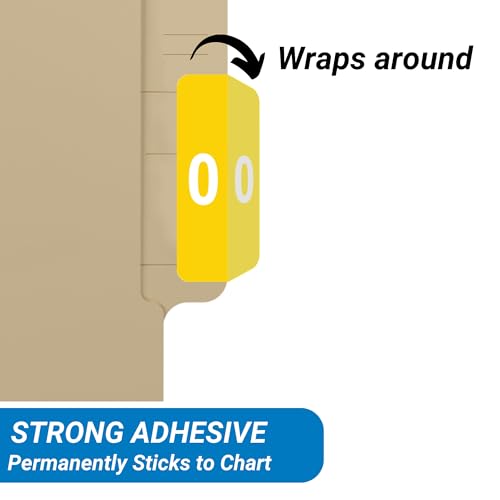 Doctor Stuff - File Folder Labels, Complete Set of Numbers 0-9, Compatible with SMEAD LCC - SLCC Series Chart Stickers, 2" x 1", 1 Each of 10 Rolls, 250/Roll