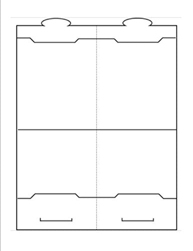 Print-Ready Tri-Fold Table Tent (3-3/4" x 4-1/4" folded), 2-UP, Perforated for Separation on 8-1/2" x 11" White 65lb Cover Paper - 100 Sheets (200 Table Tents)