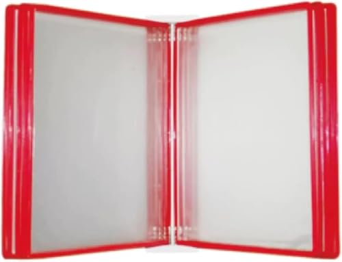 A4 Wall Mounted Document Holder, A3 Size Paper Document Folder,10 Pages File Organizer,Wall Hanging Units Flip Folder,Wall-Mounted Poster Flip Book Display for Workshop Exhibition Offices(Red)