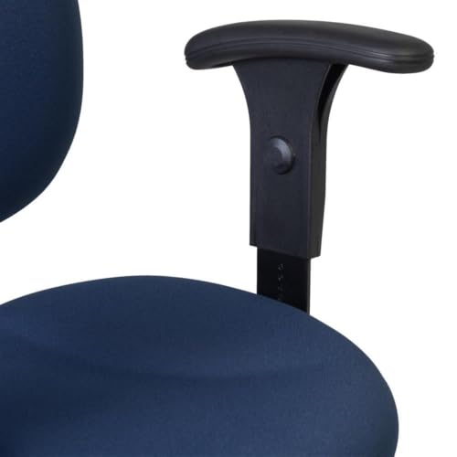 Romig Comfort Series Swivel Fabric Computer Task Chair with Adjustable Arms - Navy Blue