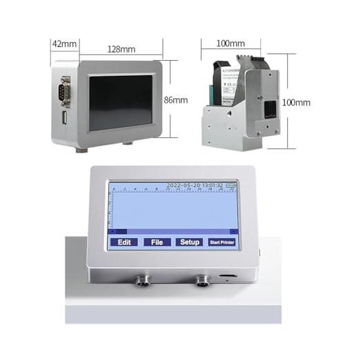 HFISWSAI 1set Touch Screen Online Inkjet Printer12.7mm(1 Printer 1 Ink,US Plug)