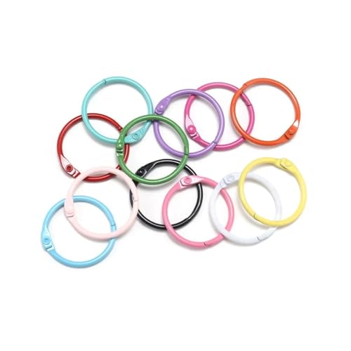 Binder Rings 100pcs Loose-Leaf Ring Calendar Notebook Accessories Opening Iron Binder Clips for School Home Office(Pink)
