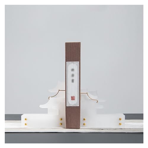Book Organizer Chinese Acrylic Bookends Heavy Duty Book End Ancient Architecture Bedroom Library Office School and Desktop Decorations