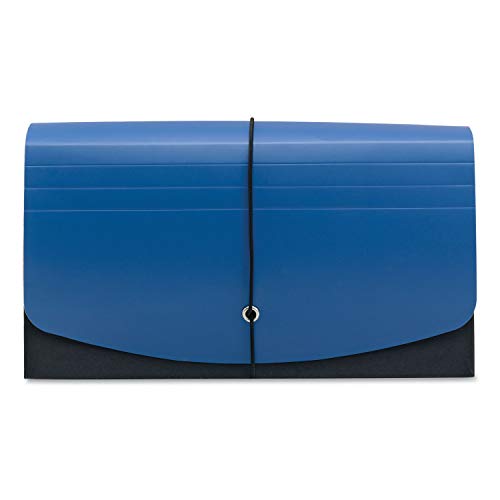 Smead Two-Way Handy Organizer File, 21 Pockets, Alphabetic (A-Z) and Monthly (Jan-Dec), Flap and Elastic Cord Closure, Blue/Black (70506)