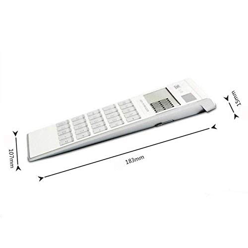 NSUQOA Scientific Calculator Solar Portable Large Screen Display -Thin 12-Digit Power White 183 * 107 * 15mm