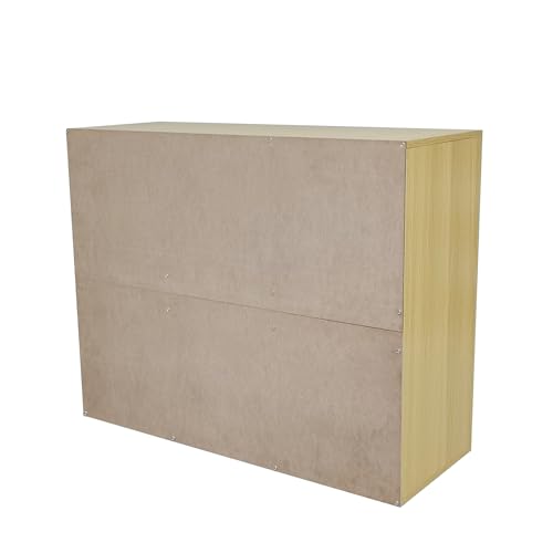 FixtureDisplays® 29.5 X 23.6 X 11.2" Wood Adjustable Literature Organizer, 27 Compartment Mailslot Organizer, Removable Shelves, Stackable 18818-OAK