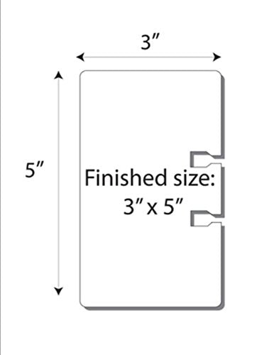 Print-Ready Jumbo Rotary File Cards w No Tab (3" x 5"), 4-UP on 8-1/2" x 11" White 65lb Cover Paper - 250 Sheets (1,000 File Cards)