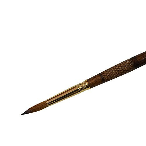 Escoda Reserva 2420 Series Artist Oil & Acrylic Long Handle Paint Brush, Pointed Round, Size 10, Pure Kolinsky