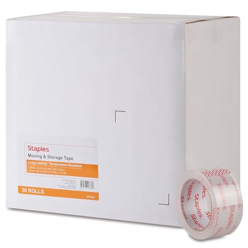 Staples Moving & Storage Packing Tape, 1.88x54.6 Yards, Clear, 36-Pk