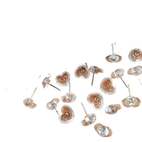 300 Pcs Transparent Heart Push Pins Thumbtacks for Cork Board, Photo Wall, Map, DIY Crafts