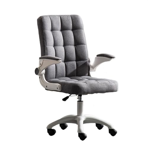 Ergonomic Office Chair Fabric Office Chair Study Medium Back Swivel Seat Office Chair ﻿(Gris)