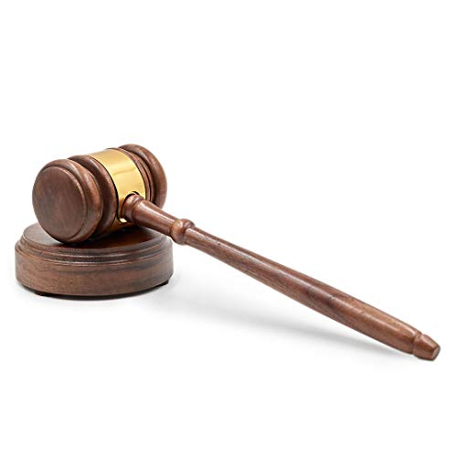 Personalized Wooden Walnut Gavel w/Round Sound Block