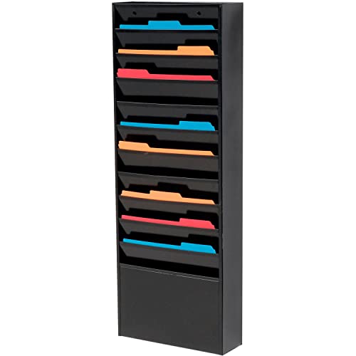 Global Industrial Steel Medical Chart Hanging Wall File Holder, 11 Pockets