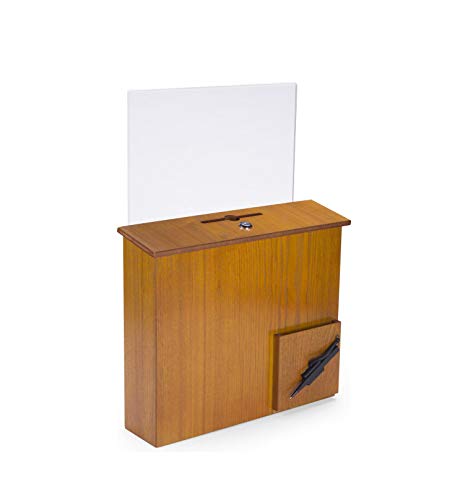 FixtureDisplays 15" W x 13" H x 3.7" D - Suggestion Box, Donation Box, Mail Box, with Clear Acrylic Sign Holder 102705 MO 102705 MO