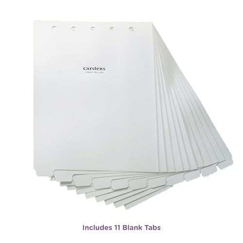 White Heavy Duty Plastic Dividers, 11-Tab, Case of 10