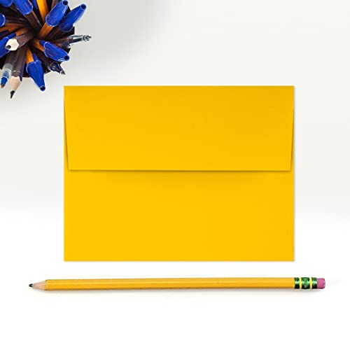 LUXPaper A2 Invitation Envelopes | Peel & Press | 4 3/8" x 5 3/4" | Sunflower Yellow | 80lb. Text | 1,000 Qty