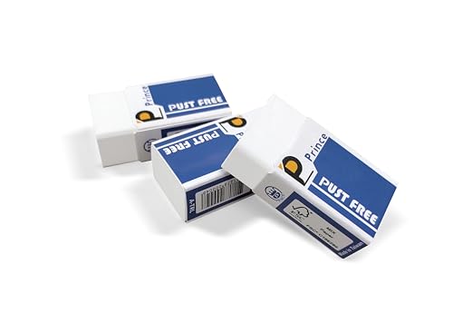 Prince 10 Pack Medium Erasers, Eco-Friendly TPE Non-PVC Smudge-Free Medium Erasers, Soft & Clean Erasing for Exams, Classwork, Pencil Sketching, Note-Taking & Office Use