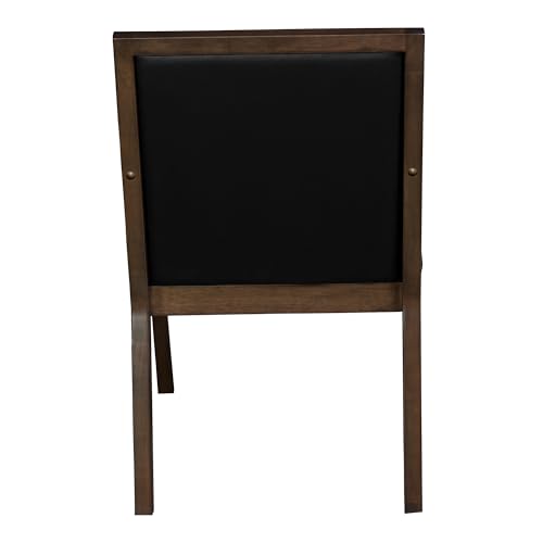 Romig Regent WallGuard Guest & Reception Waiting Room Wood Side Chair - Neo Walnut/Black Vinyl