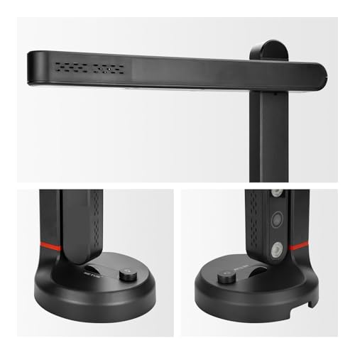 Document Camera, T201 Book Scanner, Automatic Document, Max A4 A3 Size with Smart OCR Led Desk Lamp for Family Home Office, Increase Efficiency for Live Demo, Distance(1300 Pixel)