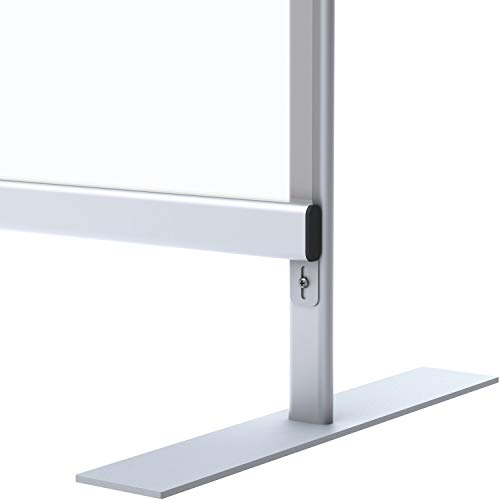 Global Industrial 6'W x 6'H Floor Supported Portable Personal Safety Partition, Clear