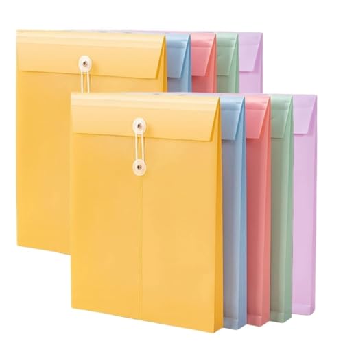 folders 10PCS Envelopes with Button String Tie Closure