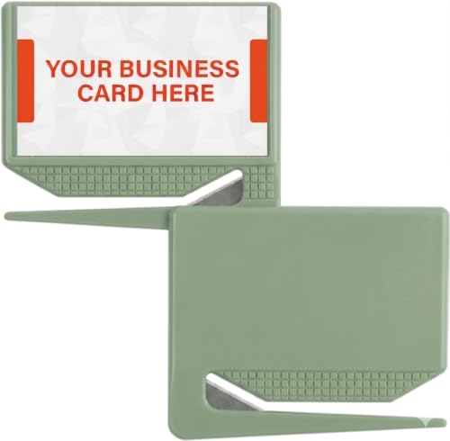 Promotional Business Card Letter Openers, Green, 100 Pack