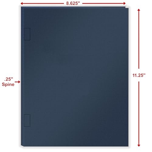 ComplyRight Tax Presentation Folder, Report Cover, Spine, Side-Staples Tabs, Navy Blue, 8-5/8" x 11-1/4", Pack of 100