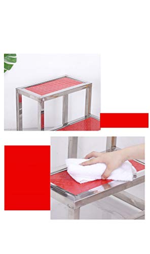 FLYIFE Step Stool Stainless Steel Footstool, Two Steps Ladder Stool Two Layer Small Ladder Hospital Family Platform Ladder Instruments Household Ladder/Grey
