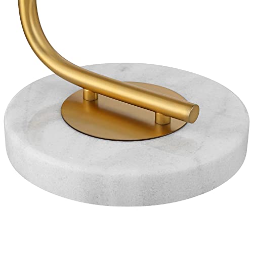 Casaba Adjustable Height Marble Base Chairside Arc 64" Tall Floor Lamp