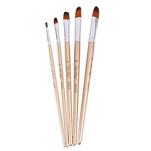 HBJWOV 1 Set of 5Pcs Multi-Function Nylon Paintbrush Paint Brush Painting Tool for Watercolor Painting Oil Painting(Light Grey)