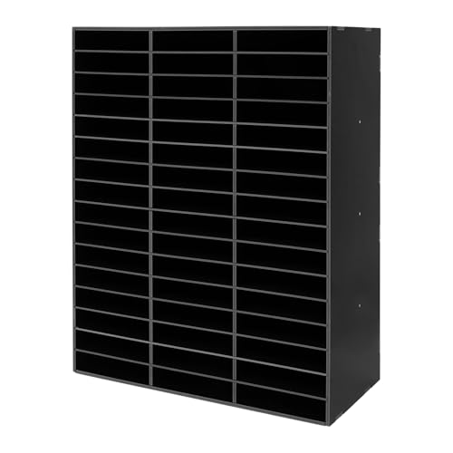 VPABES Classroom Mailbox 48 Slots, Thickened PVC Literature Organizer Construction Paper Storage Organizer, Mail Sorter with Slots, Teacher Office Mailboxes with Removable Shelf
