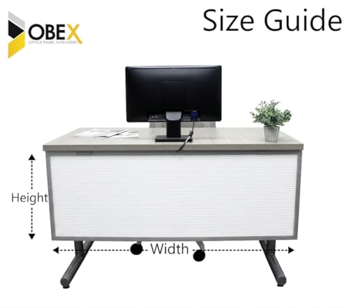 OBEX Polycarbonate Table Mounted Modesty Panel Easy Install Privacy Shields for Reception, Office, and Student Desk, 24" x 60", White