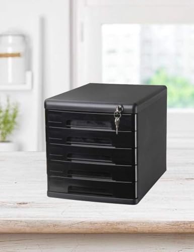 ELUKHT Office Desktop File Cabinet 5 Drawers 36.1 * 27.1 * 26 Lockable Storage Box for Files and Books