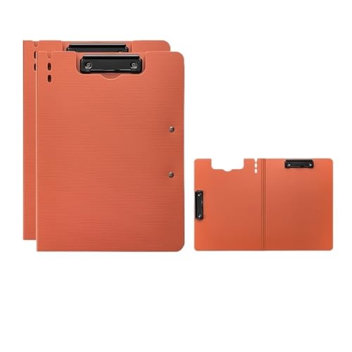 Filing Envelopes 2 Piece Folder with Double Clip Office Supplies A4 Writing PadFile Information Clip(Orange)